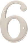 Baldwin Estate 90676.150.CD Solid Brass Traditional House Number Six in Satin Nickel, 4.75"