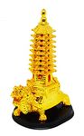 Saubhagya Global Resin Golden Education Tower- A Fengshui Remedy for Education and Academic Success for Children-16cm