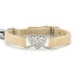 CHUKCHI Heart Bling Cat Collar with Safety Belt and Bell 8-11 Inches