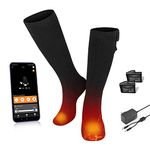 Savior Electric Heated Socks for Men Women,with APP Control Rechargeable Heated Socks,Washable,Suitable for Winter Work,Skiing,Cycling,Hiking,etc.