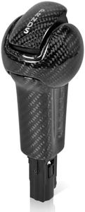 KUROSHIO Real Carbon Fiber Automatic Gear Shift Knob for Ford Mustang 2015-2026, Fits EcoBoost GT S550 S650 AT Only, Built-in Shift Button Shifter Handle Replacement