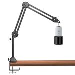 TONOR Microphone Boom Arm with High Riser, Adjustable Microphone Stand Desk Mic Arm, Extra-large Pop Filter Compatible with Blue Yeti Quadcast Snowball Rode Razer Seiren Elgato Wave T50