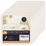 Cheese Cloths for Straining, Grade 100, 38 x 38cm 10 Pack, Hemmed Cheesecloth for Cooking, 100% Unbleached Cotton Cheese Cloth