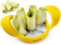 Zulay Kitchen 8 Blade Apple Slicer and Corer - Easy Grip Apple Cutter With Stainless Steel Blades - Fast Usage Apple Corer And Slicer Tool - Saves Time & Effort - Apple Peeler and Corer (Yellow)