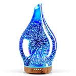 Porseme 100ml Glass Scented Oil Diffuser, Night Light with Handmade 3D Ultrasonic Aromatherapy Humidifier,7 Colors Changing,Cool Mist Essential Oil Diffuser with Timer, Waterless Auto-off for Home