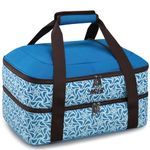 MIER Insulated Casserole Carrier Fits 9"x13" Baking Dishes/Foil Pans, Double Food Carriers Bag Thermal Holder for Hot or Cold Food Lasagna Lugger Potluck Parties Picnic Travel, Blue