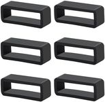 6 Pcs Watch Band Fastener Rings, 22mm Silicone Watch Strap Holder Loop Men's Watch Bands Retainer Black Rubber Watch Strap Keeper Replacement Watch Band Accessories for Sport Smartwatch Parts