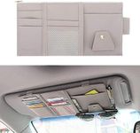 Sun Visor Organizer,Car Visor Storage,Card Storage Glasses Holder Sunshade Sleeve Wallet Clips - Essential Gift for Any Driver (Grey)