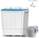 DOGHLY Double Tub 18LBS Washing Machine, Portable Washer and Spin Dryer Combo, Compact Laundry Machine for Apartments, Camping & RVs, Easy to Use, Energy & Water Efficient (18lbs)