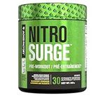 NITROSURGE Pre Workout Supplement - Endless Energy, Instant Strength Gains, Clear Focus, Intense Pumps - Nitric Oxide Booster & Preworkout Powder with Beta Alanine - 30 Servings, Blueberry Lemonade