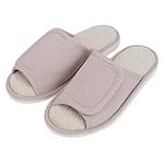 BXT Unisex Adjustable Top Closure Diabetic Slippers Men Women Wide Fit Open Toe Slippers Edema Swollen Feet Shoes Lover’s Cozy Bedroom House Hotel Slippers Indoor Outdoor Anti-skid Footwear