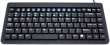 DSI Waterproof Mini Keyboard Industrial Ip68 Silicone Ikb88, Black