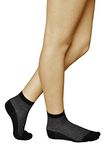 vitsocks Women's Ankle Socks with SILVER Fibre (3 PAIRS) Antibacterial, Sensitive Feet, grey, 6-8