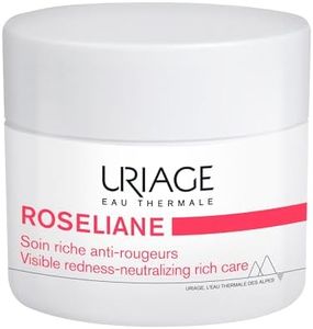 Uriage Roséliane Anti-Redness Rich Face Cream with Green Pearls and Shea Butter- Hydrating Moisturizer for Sensitive Skin Prone to Redness - Long-lasting Comfort, Paraben-Free & Non-Comedogenic- 50ml