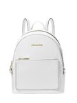 Michael Kors Adina Medium Pebbled Leather Backpack, Optic White, M, Backpack