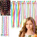 KEYRI 36 PCS Hair Extensions for Kids Clip in Coloured Hair Extensions Kids Rainbow Hair Extensions Clips for Girls Hair Braids Hair Styling Twister Clips Hair Accessories for Girls Women (36 Pieces)