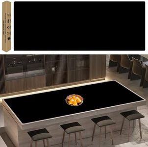 Super Large Silicone Mat, 120"x24" Silicone Mats for Kitchen Counter, Non-slip Heat Resistant Mat,Thicken Kitchen Counter Mat, Waterproof Countertop Protector for Craft (Black)