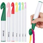 Coopay Crochet Hooks Large 20mm 15mm 12mm 10mm 9mm 8mm 7mm, Ergonomic Crochet Hook for Super Chunky Yarn, Big Crochet Kit for Beginner Adults and Children, Starter Crochet Set, Plastic