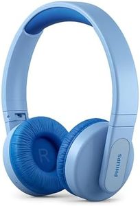 PHILIPS Kids Wireless On-Ear Headphones, Volume Limited Wireless Bluetooth Kids Headphones, Children Wireless Headphones, 28 Hours Play Time, Colourful Design & Lightweight, Blue with Lights