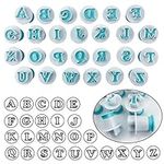 Meeyoo 26PCS Letter Cookies Cutter, Mini Plastic Cookie Stamp Impress, Embosser Cutter, DIY Cookie Biscuit, Baking Accessories Set (26 Lowercase Letter)