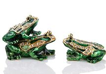 SEVENBEES 3pcs Decorative Frogs Jewelry Boxes Hinged Jewelry Box Gift for Home Decor