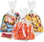 NPLUX 100 Pack Cellophane Bags Small Plastic Cookie Bags Clear Treat Bags with Twist Ties for Small Gift Party Favors,Bakery,Candy,Popcorn(5×7In)