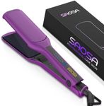 SAOSA Hair Straighteners for Thick Hair, Wide Ceramic Flat Iron for Women, Wide Straightening Irons for Thick Hair & Black Woman Hair Fast Styling, Dual Voltage, Auto Off, Purple