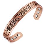 Vicmag Copper Bracelet for Men Ultra Strength Magnetic 99.99% Solid Pure Copper Cuff Bangles Adjustable Size with Gift Box (Copper Ireland)