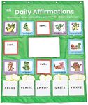 hand2mind Daily Affirmations Pocket Chart, Positive Affirmation Cards for Kids, Growth Mindset for Kids, Calming Corner Classroom Decor, Social Emotional Learning, Preschool Teacher Supplies
