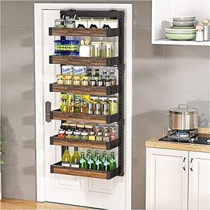 6-Tier Over The Door Pantry Organizer, Heavy-Duty Metal with 6 Baskets, Hanging Storage and Organization with Detachable Frame, Space Saving Hanging Spice Rack for Kitchen Home Pantry