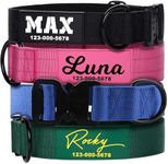 PAWBLEFY Premium Personalized Dog Collar - Heavy Duty Tactical Dog Collar with Name and Phone Number Dog Collars for Large Dogs, Medium Dogs, Strong and Thick Nylon Material for Male and Female Breed