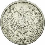 1905-1919 Silver Kaiserreich 1/2 Ma