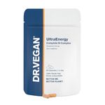 DR.VEGAN UltraEnergy | High Strength B Vitamin Complex, 30 Vegan-Friendly Capsules | Includes Vitamin B12 (100ug), Choline (50mg), Biotin (50ug) and Folate (200ug) | One-A-Day