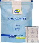 CILICAnT 5 Gram (80 Pcs) Silica Gel Orange Packets Desiccant Dehumidifiers, Indicating Silica Gel Packs for Moisture Absorption (5 Gram X 80 Pcs = 400 Gram)