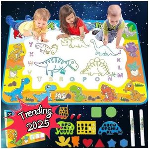 Kids Toys Water Doodle Mat - Toddler Ages Coloring Art Supplies - Dinosaur Learning Toy for Painting and Drawing - Educational Toys for Girls Boys at 3 4 5 6 7 8 Year Old as Easter Basket Stuffers