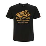 Oily Rag HQ Men's T-Shirt Top Tee - Back and Orange Print Black Label Collection - British Vintage Biker Motorbike Enthusiast Gift (Small, Black)