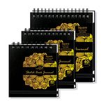 Zen Sangam Artists’ - Spiral Square Mixed Media Art Journal - 200 GSM - Ultra Smooth Surface - (240 Pages) - (Combo of SQ1, SQ2, SQ3) - Wiro Hardbound Sketchbook - Black