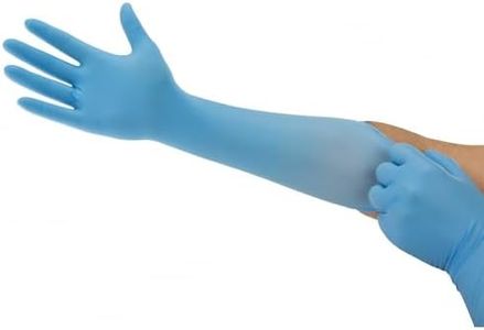 Ansell MicroFlex 93-243 Disposable Nitrile Gloves, with Extended Cuff for Food Processing or Life Sciences Industries, Blue, Size L (100 Gloves)