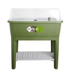 elho Noa Grow Table 80 - Raised bed with water reservoir - Including grow house - 100% recycled plastic - Ø 78.5 x H 34.2 cm - Green/Moss Green