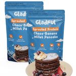 Gladful Chocolate Millet Pancake, No Maida, No Palm Oil, No Refined Sugar, Gluten Free, High Sprouted Protein, Low Carbs, Eggless 300 Grams (Pack of 2)