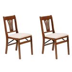 Stakmore Urn Back Folding Chair Finish, Set of 2, Fruitwood