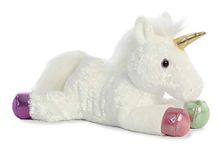 Aurora® Adorable Flopsie™ Prism Unicorn™ Stuffed Animal - Playful Ease - Timeless Companions - White 12 Inches
