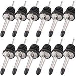 Newk Stainless Steel Pourers, 12 Pack Classic Bottle Pourers Tapered Spout with Rubber Dust Caps, Suitable for Pours Liquor, Vinegar, Syrup or Olive Oils(12 Bottle Pourers+12 Dust Covers)