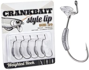 Weighted Fishing Hooks Withlip Plate, Bass Crankbait Style Swim Bait Hooks, Pairs Perfectly with Segmented Swim Baitsand Forked-Tail Soft Plasties for Enhanced Swimming Action
