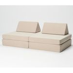 Kiddie Couch Modular Kids Play Couch, Endless Configurations, Great for Forts and Imaginative Play (Sand Beige)