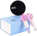 CIBLUTY Facial Ice beauty ball- 2PC Globes Pink Facial Roller for Cold or Hot Skin Massagers Globe Durable Quartz Glass for Face and Eye Rollers Reduce Puffiness