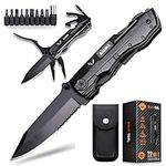 Gifts for Men Him Dad,Pocket Multitool with Safety Locking Handy 12 in 1 Multi Tool with Pliers Knife Bottle Opener 9 in 1 Screwdriver Perfect for Outdoor Camping, Hiking,Gardening, Home DIY Use