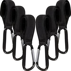 6 Pack Baby Stroller Hooks for Hanging Diaper Bags Stroller Clips for Bags Multipurpose Hooks for Grocery Shopping Bags Stroller Accessories Pram Buggy Clips Straps Hook