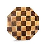 Wooden Chopping Board & Serving Board, TJ POP Octagon Cutting Board with Deep Juice Groove, 31 x 31 x 2 cm, Perfect for Bread, Meat, Fruit, Vegetables and Cheeses - Serving Tray