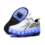 HHSTS Kids Shoes with Wheels LED Light Color Shoes Shiny Roller Skates Skate Shoes Simple Kids Gifts Boys Girls The Best Gift for Party Birthday Christmas Day